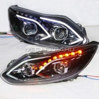 Передние фары Форд Фокус 3 2012-2014 V13 type [КОМПЛЕКТ Л+П; ходовые огни; FULL LED; электрокорректор]