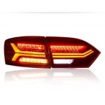 Задние фонари Джетта 6 2011-2013 V7 type [Комплект Л+П; Полностью светодиодные; динамичный поворотник; Темно красные]