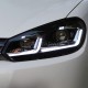 Передние фары Гольф 6 2008-2012 V11 Type [Комплект Л+П; яркие светодиодные ходовые огни; светодиодный поворотник; электрокорректор; биксеноновая линза HELLA 5R]