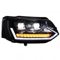 Передние фары Фольксваген T5 2010-2015 V1 Type  [Комплект Л+П; ходовые огни; FULL LED]