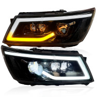 Передние фары Додж Джорни 2008-2019 V1 type [Комплект Л+П; светодиодные; электрокорректор; би LED линза]