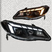 Передние светодиодные фары Хонда Цивик 4D 2005-2012 V1 type [Комплект Л+П; яркие ходовые огни; FULL LED]