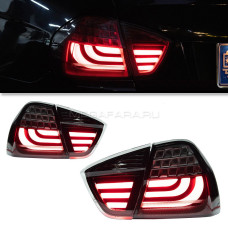 Задние фонари БМВ 3 серии E90 2005-2008 V4 type [Комплект Л+П; ТЕМНО-КРАСНЫЕ; Светодиодные]