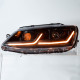 Передние фары Джетта 6 2011-2019 V2 type [Комплект Л+П; ходовые огни; би LED линза; электрокорректор; светодиодный поворотник]