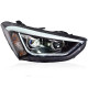 Передние LED фары Хендай Санта Фе 2013-2015 V4 Type [Комплект Л+П; яркие ходовые огни; электрокорректор; БИ LED]