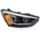 Передние LED фары Хендай Санта Фе 2013-2015 V4 Type [Комплект Л+П; яркие ходовые огни; электрокорректор; БИ LED]