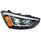 Передние LED фары Хендай Санта Фе 2013-2015 V4 Type [Комплект Л+П; яркие ходовые огни; электрокорректор; БИ LED]