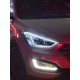 Передние LED фары Хендай Санта Фе 2013-2015 V4 Type [Комплект Л+П; яркие ходовые огни; электрокорректор; БИ LED]