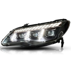 Передние светодиодные фары Хонда Цивик 4D 2005-2012 V2 type [Комплект Л+П; яркие ходовые огни; FULL LED]