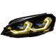 Передние фары Гольф 7 V10 type FULL LED [Комплект Л+П; БИ LED линза; яркие ходовые огни; электрокорректор; динамичный поворотник]
