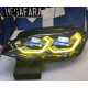 Передние фары Гольф 7 V10 type FULL LED [Комплект Л+П; БИ LED линза; яркие ходовые огни; электрокорректор; динамичный поворотник]