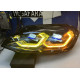 Передние фары Гольф 7 V10 type FULL LED [Комплект Л+П; БИ LED линза; яркие ходовые огни; электрокорректор; динамичный поворотник]