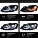Передние фары Гольф 7 V10 type FULL LED [Комплект Л+П; БИ LED линза; яркие ходовые огни; электрокорректор; динамичный поворотник]